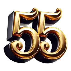 3D Gold and Black Number 55