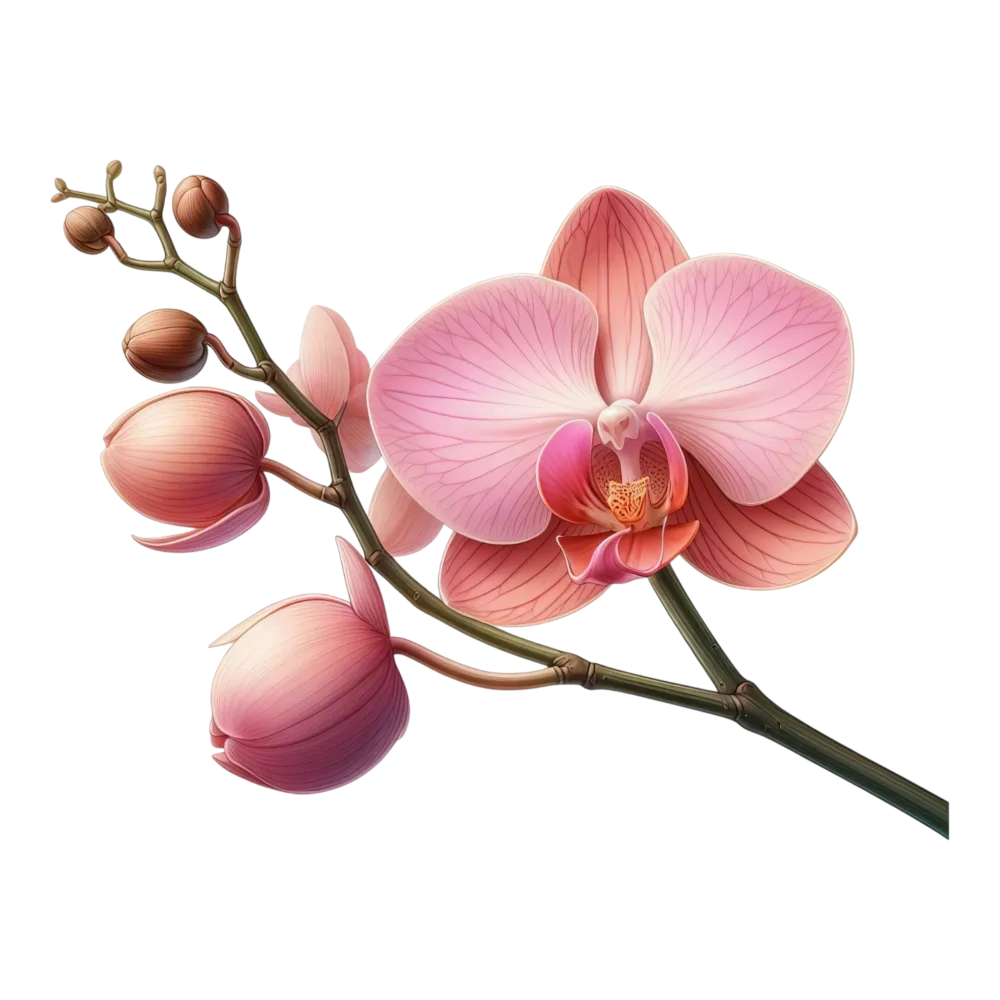 Pink Orchid Flower Branch with Buds