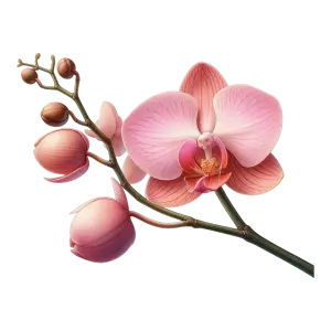 Pink Orchid Flower Branch with Buds