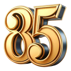 3D Gold Number 85 Illustration