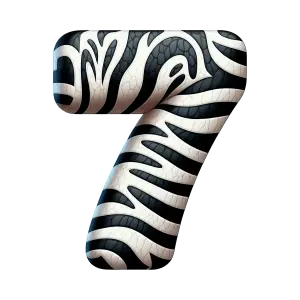 Number 7 with Zebra Print Design