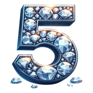 Luxury Number 5 Decorated with Sparkling Diamonds