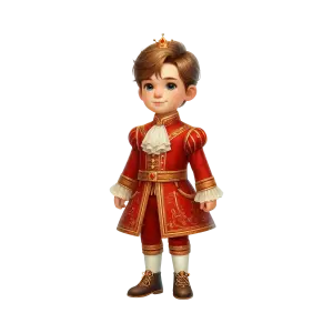 Cute Little Prince in Red Royal Costume